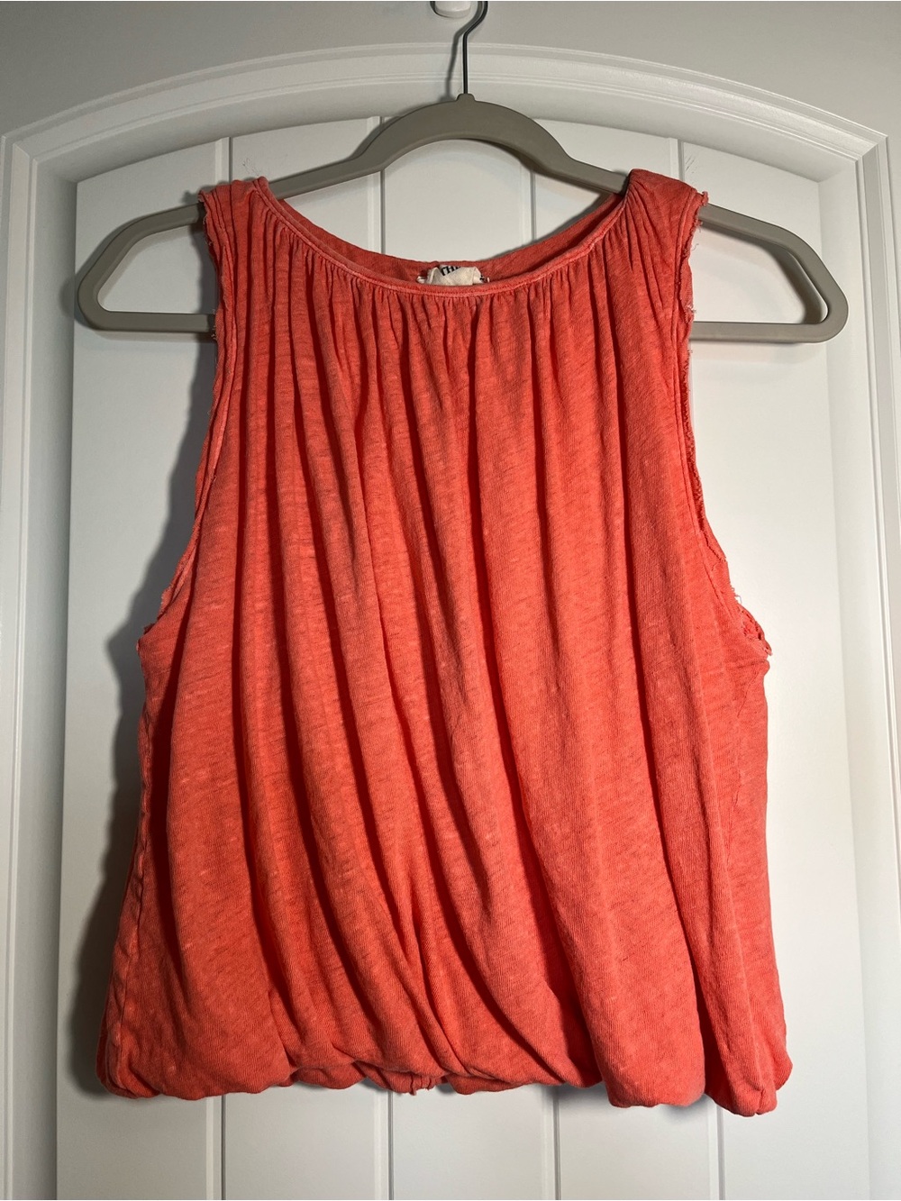 We The Free Coral Gathered-Hem Tank